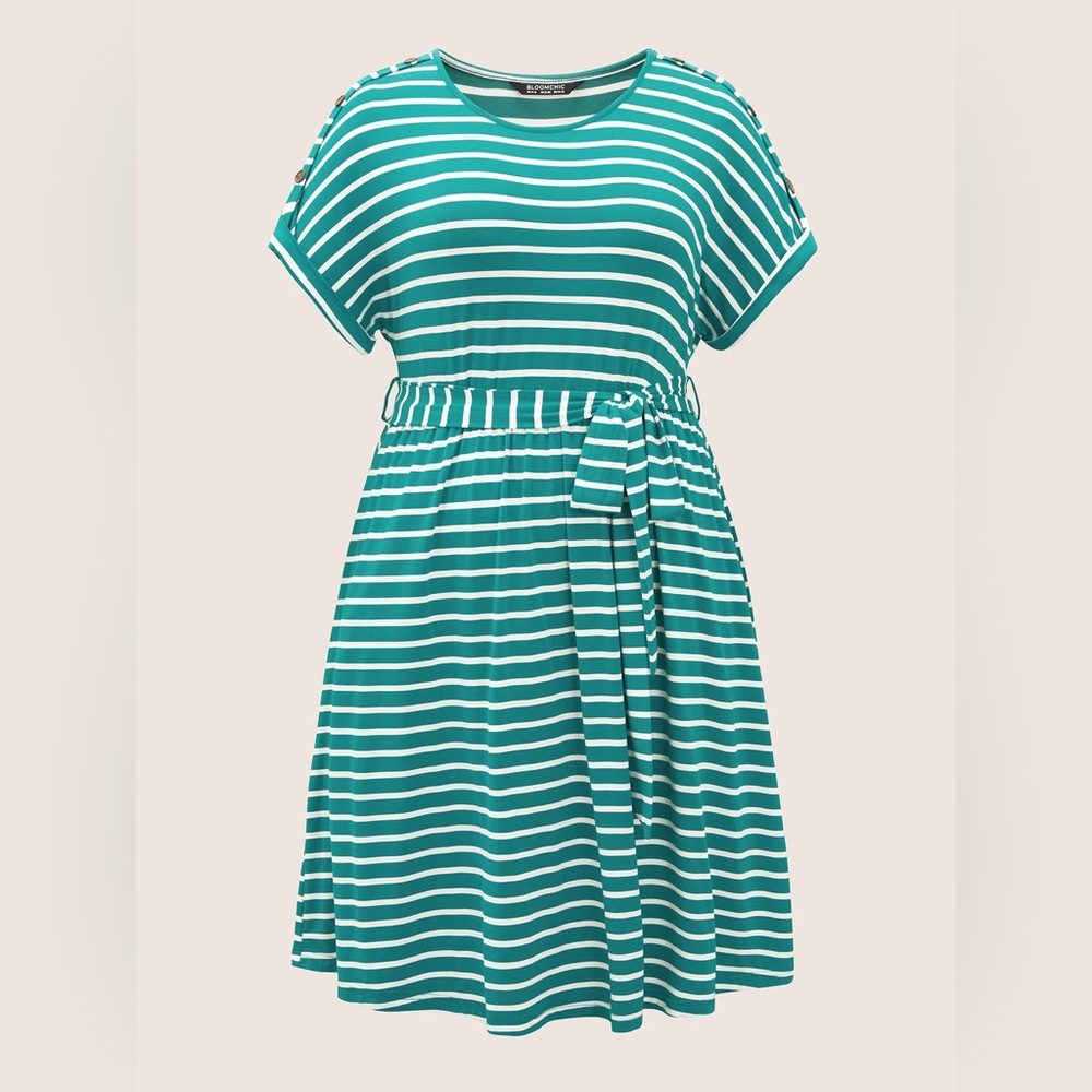 Bloomchic 18/20 super soft striped belted dress nwt